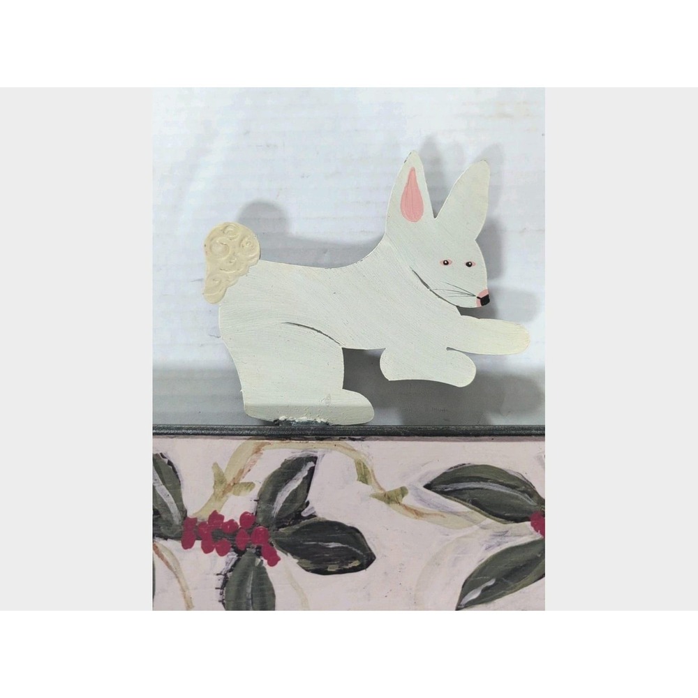 Christmas Nancy Thomas Winterberry Snow Bunnies Metal Wall Plaque w/ Bunny - Picture 3 of 5